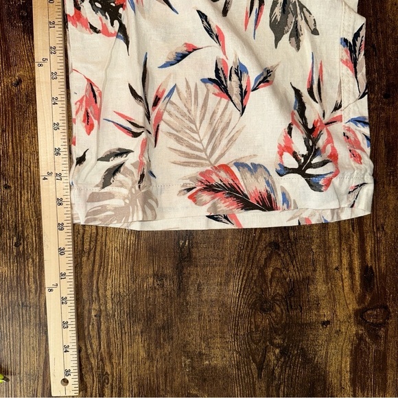 Briggs Pants Womens 3X Beige Multicolor Floral Pull On Linen Blend Wide Leg NWT - Picture 9 of 9